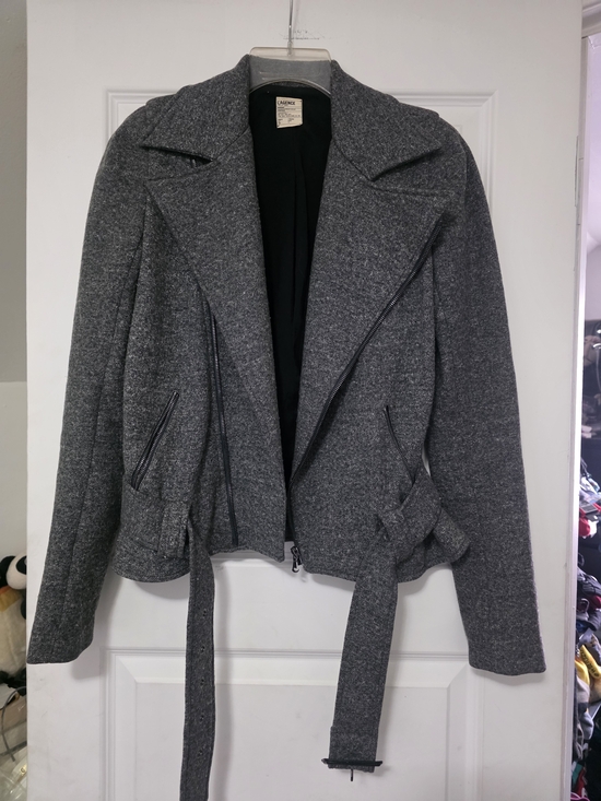 L'AGENCE Jackets & Blazers - L'AGENCE Gray Wool-Blend Trench Moto Jacket Bella Swan Breaking Dawn part 2